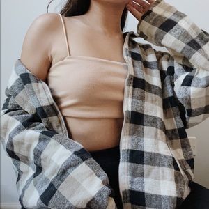 cozy tan flannel jacket ✰
